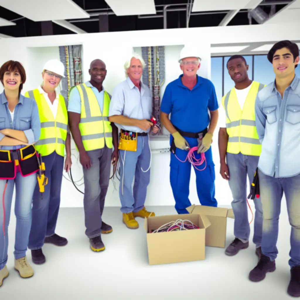 Zespół Electric Service PL podczas pracy w obiekcie biurowym